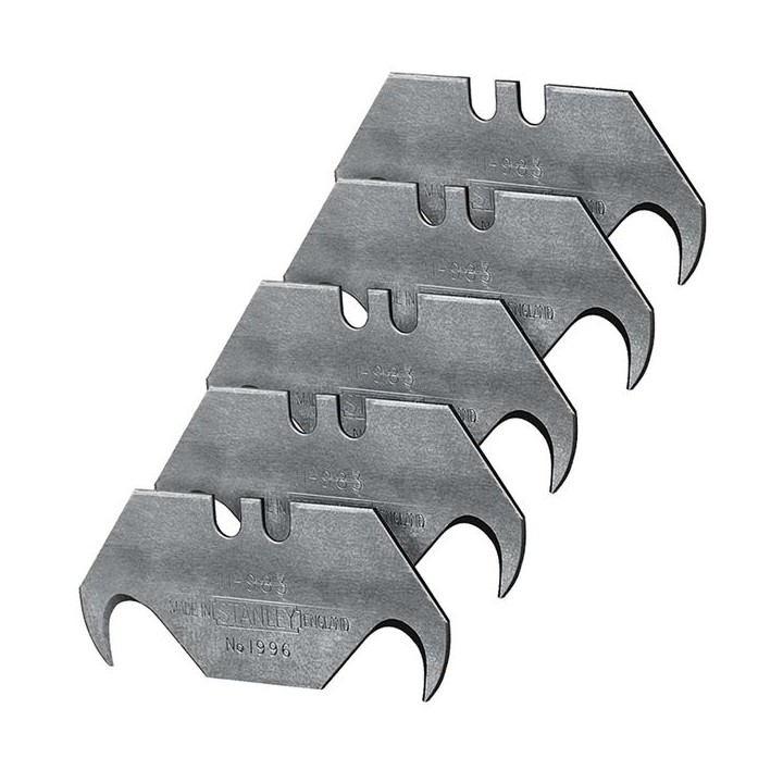 STANLEY 1996 Hooked Trimming Knife Blade Pack 5