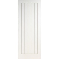 Travis Perkins Suffolk White Primed Grained FD30 Fire Door 1981 x 838 x 44mm
