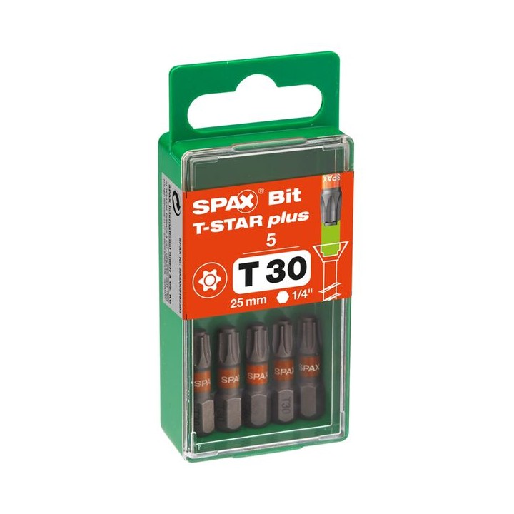 SPAX T-Star Plus T30 Bit Length 25mm Qty 5