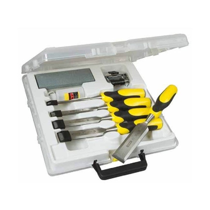 STANLEY® Dynagrip Wood Chisel Set 5 Piece + Honing Guide STA5-16-421