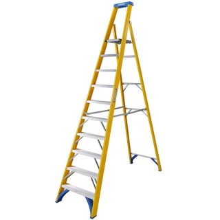 Werner 7171018 Fibreglass Platform Stepladder Trade 10 Tread