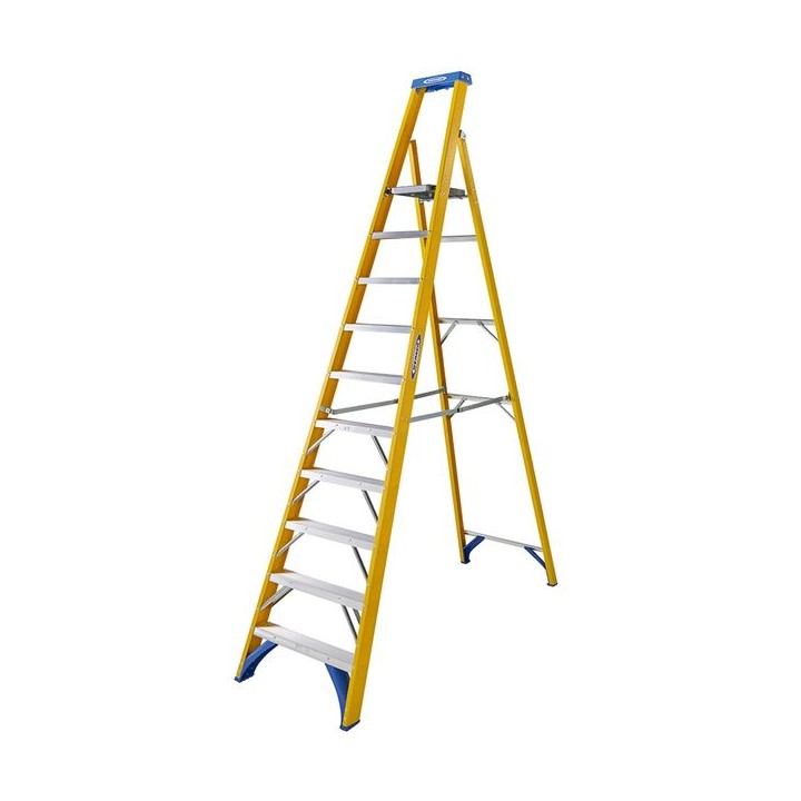 Werner 7171018 Fibreglass Platform Stepladder Trade 10 Tread