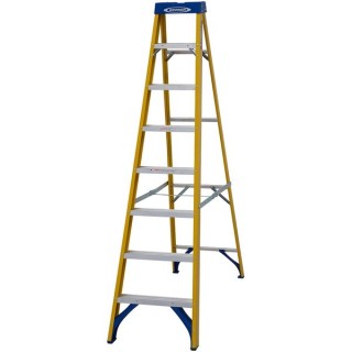 Werner 7160818 Fibreglass Swingback Stepladder Trade 8 Tread
