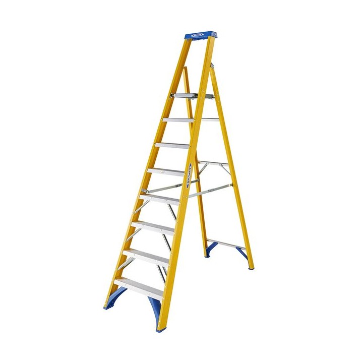 Werner 7170818 Fibreglass Platform Stepladder Trade 8 Tread