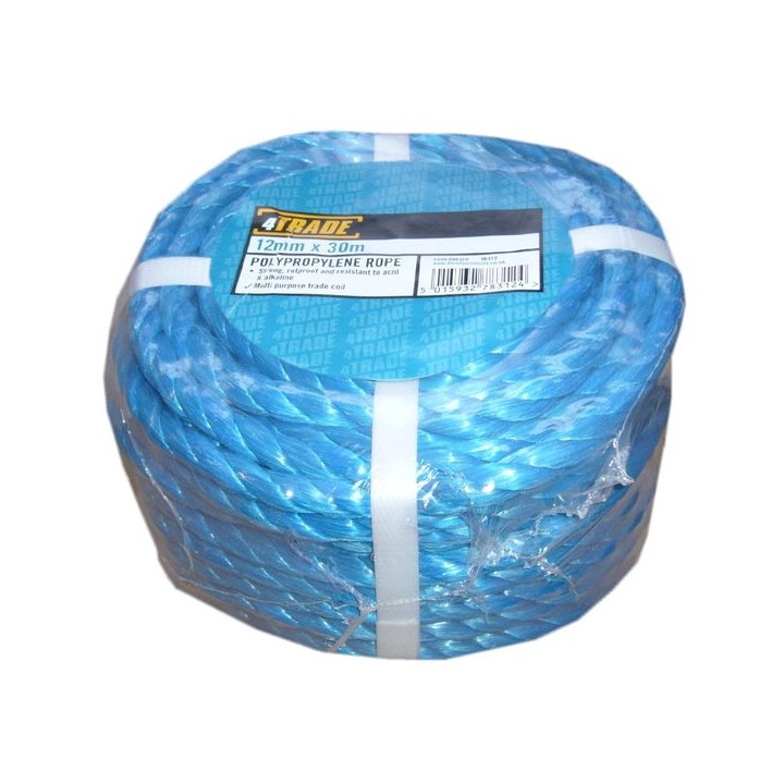 4Trade Polyprop Blue Rope coil  30m x 12mm