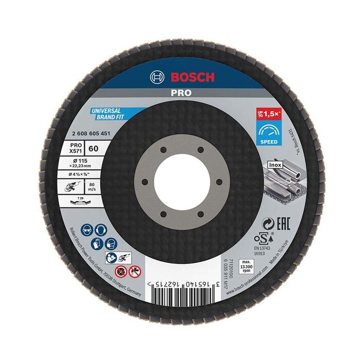 Bosch Flap Discs 115 x 22 x M G60 2608605451