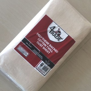 4Trade New Dust Sheet Cotton Twill Plastic 3.6 x 2.7m