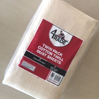 4Trade Dust Sheet Cotton Twill Twin Pack