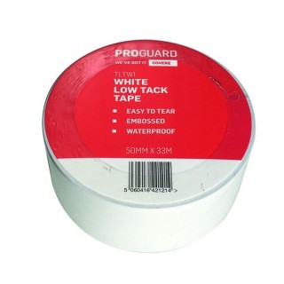 Proguard White Easy Tear Low Tack PVC Tape 50mm x 33m