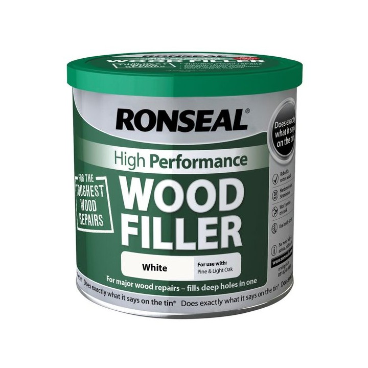 Ronseal 35305 Performance Wood Filler White 550g