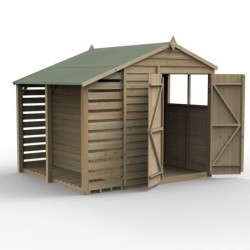 4LIFE Apex Shed 6 x 8 - Double Door - 2 Windows - with LEAN-TO Home Delivery