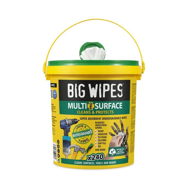 Big Wipes Multi-Surface Pro+ bio wipes bucket of 240