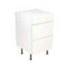 Flatpack Three Drawer Base Unit Value Slab Standard Matt White 500mm - FKKM1041