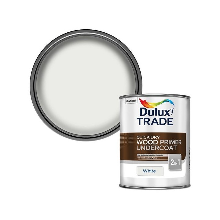 Dulux Trade Quick Dry Wood Primer Undercoat 1L White