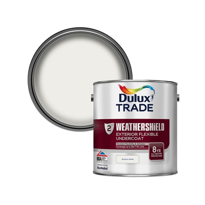 Dulux Trade Weathershield External Undercoat 2.5L Paint Brilliant White