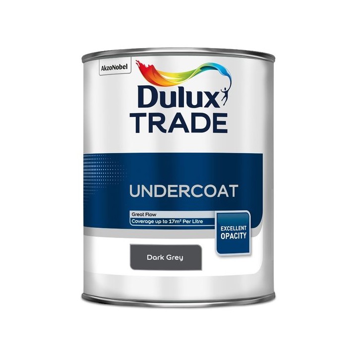 Dulux Trade Undercoat Paint Dark 1L Grey
