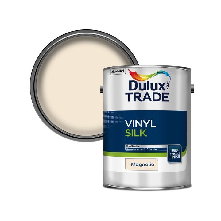 Dulux Trade Vinyl Silk Paint 5L Magnolia