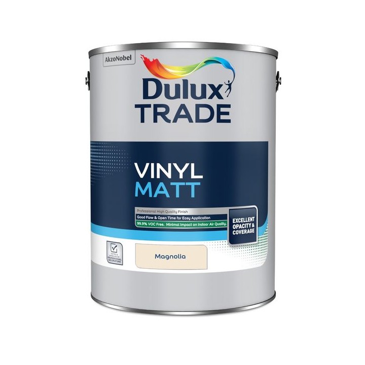 Dulux Trade Vinyl Matt Emulsion Paint 5L Magnolia