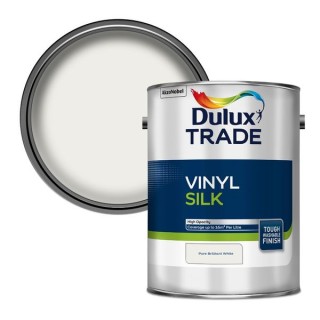 Dulux Trade Vinyl Silk Paint 5L Pure Brilliant White