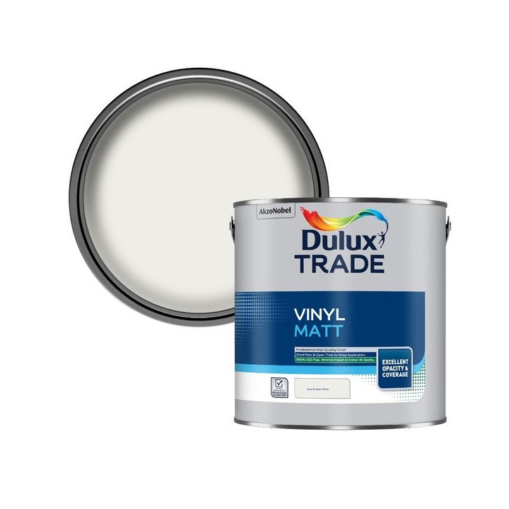 Dulux Trade Vinyl Matt 2.5L Pure Brilliant White