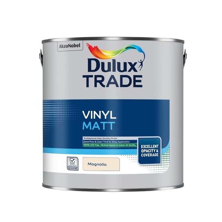 Dulux Trade Vinyl Matt Emulsion Paint 2.5L Magnolia