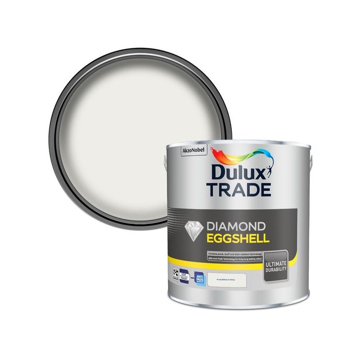 Dulux Trade Diamond Eggshell Paint 2.5L Pure Brilliant White