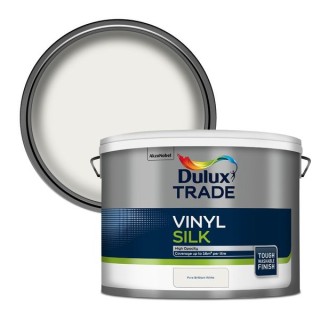 Dulux Trade Vinyl Silk Paint 10L Pure Brilliant White
