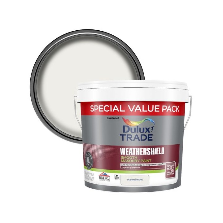 Dulux Trade Weathershield Smooth Masonry 7.5L Pure Brilliant White
