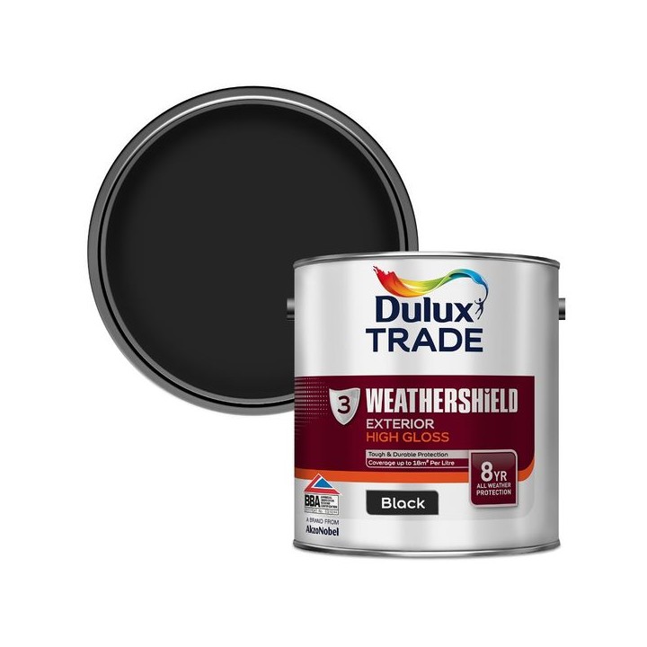 Dulux Paint Weathershield Gloss Black 2.5L