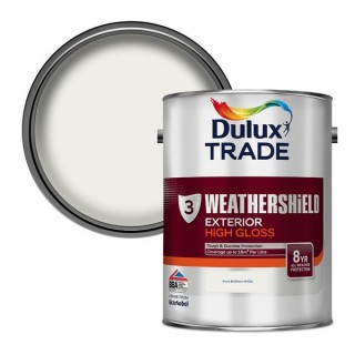 Dulux Paint Weathershield Gloss Pure Brilliant White 5L
