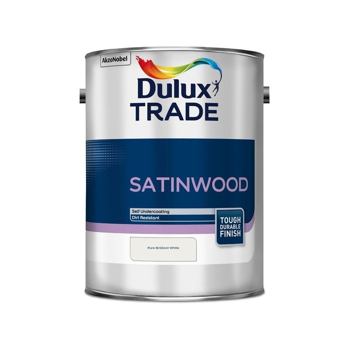 Dulux Trade Satinwood Paint 5L Pure Brilliant White