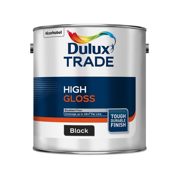 Dulux Trade High Gloss Paint 2.5L Black