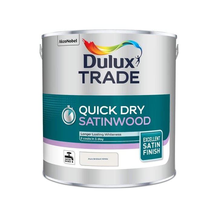 Dulux Trade Quick Dry Satinwood 2.5L Pure Brilliant White