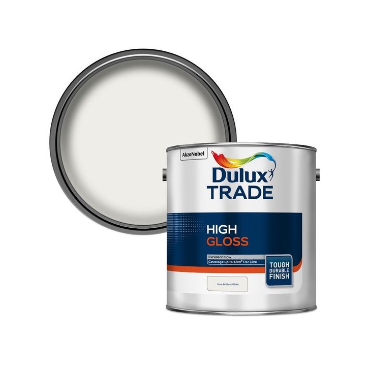 Dulux Trade High Gloss Paint 2.5L Pure Brilliant White