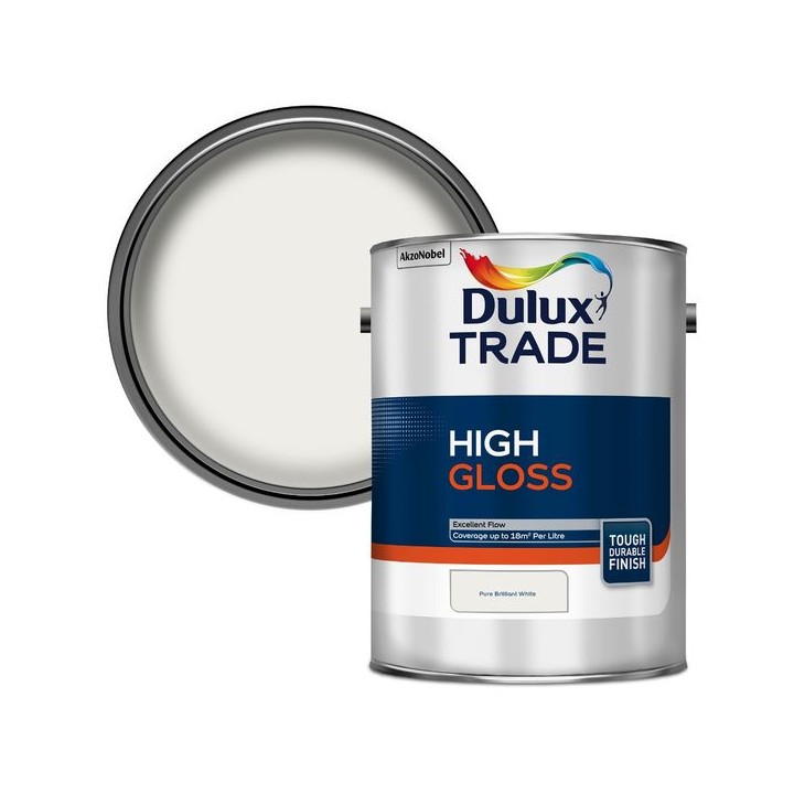 Dulux Trade High Gloss Paint 5L Pure Brilliant White