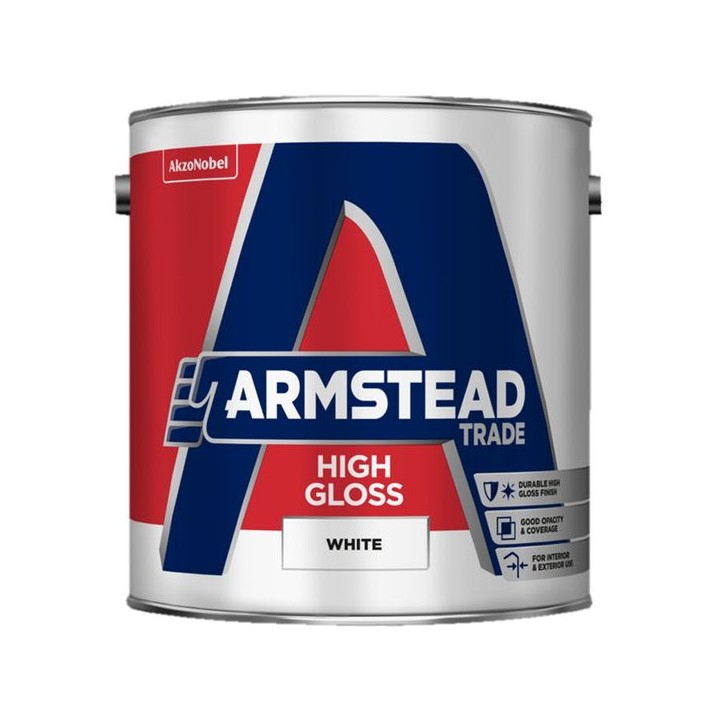 Armstead Trade High Gloss Paint White 5L