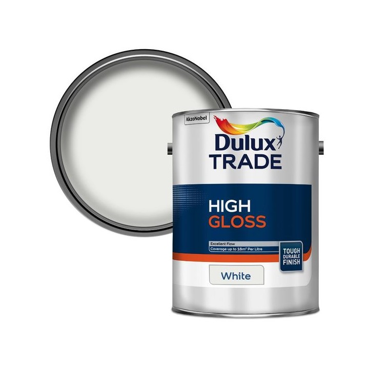Dulux Trade High Gloss Paint 5L White