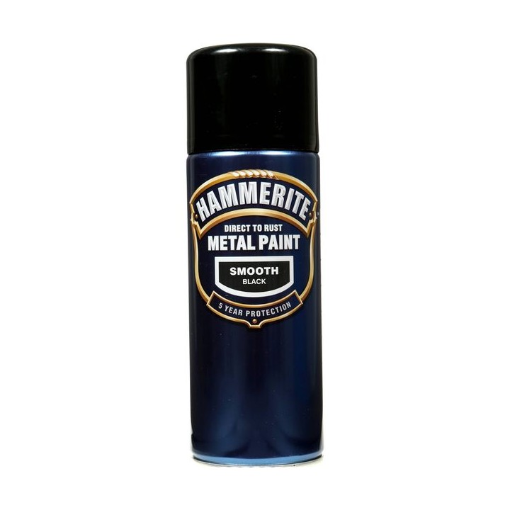 Hammerite Metal Paint Smooth 400ml Aerosol Black