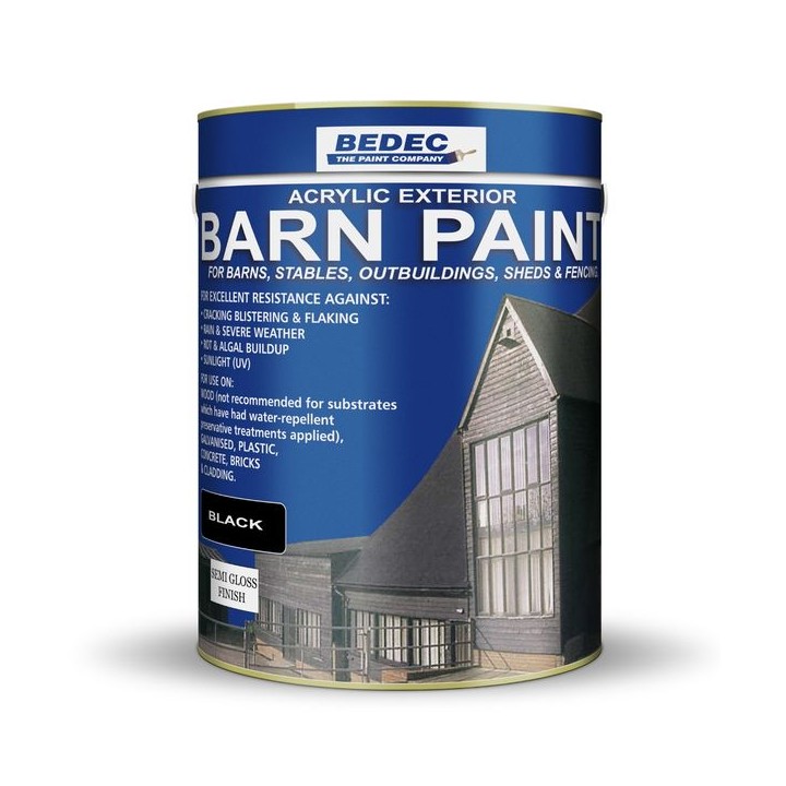Bedec Barn Semi Gloss Paint Black 5L