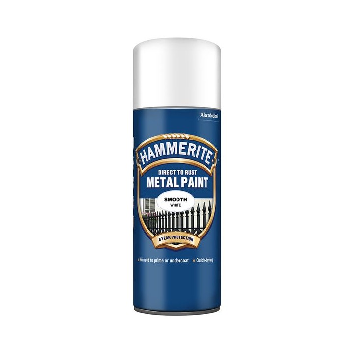 Hammerite Metal Paint Smooth 400ml Aerosol White