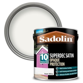Sadolin Superdec Satin Opaque Wood Protection 2.5L Super White