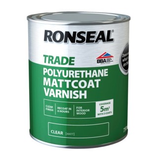 Ronseal Trade Polyurethane Mattcoat Interior Varnish Matt 750ml