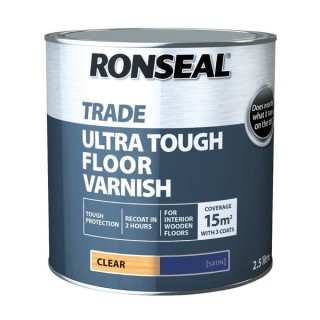 Ronseal Trade Ultra Tough Floor Varnish Clear Satin 2.5L