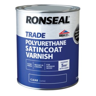Ronseal Trade Polyurethane Satincoat Interior Varnish Satin 750ml