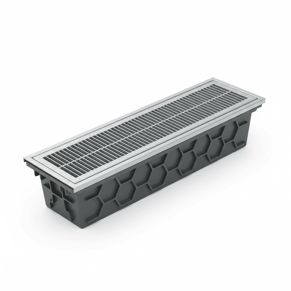 ACO HexDrain 1m Channel With Galvanised Steel Grating